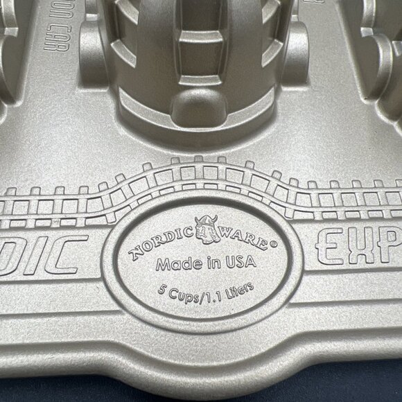 Nordic Ware Nordic Express Train Gold Cakelet Mini Cake Baking Pan Mold USA - Picture 4 of 15